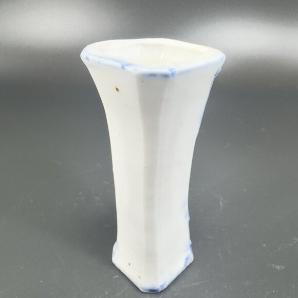 Antique 1920s German Porcelain Bud Vase Toothpick Holder Blue Sailing Boat VTG - Picture 12 of 13